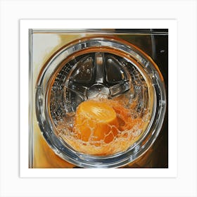 Orange In The Washing Machine Art Print