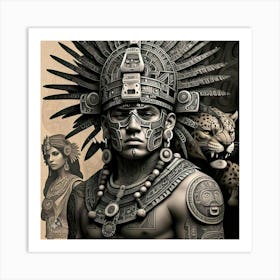 Aztec Warrior 3 Art Print