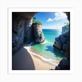 Cave On The Beach Art Print