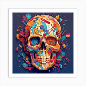 Colorful Skull 3 Art Print