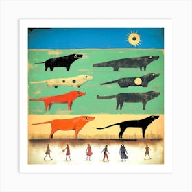 Horisontal Dogs I Art Print