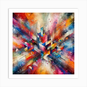 Colorful splashes, Abstract Art Print