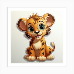 Lion Cub Sticker 3 Art Print