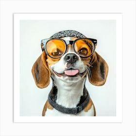 Beagle Wearing Sunglasses Art Print