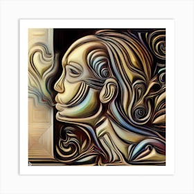 Abstract - Woman Smoking Art Print