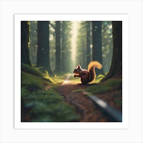 Squirrel In The Forest 301 Art Print