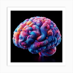 Colorful Brain Art Print