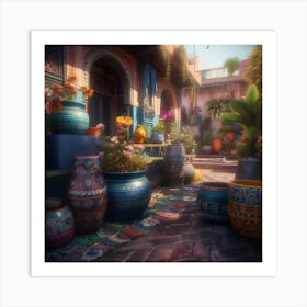 Pots In The Courtyard Art Print