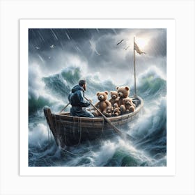 Teddy Bears In The Storm Art Print