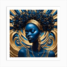 Blue And Gold Art Print