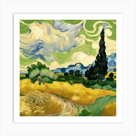 Wheat Field By Van Gogh Art Print