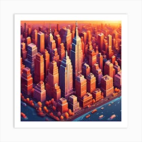 New York City Sunset Art Print