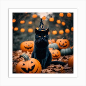 Halloween Kitty Art Print