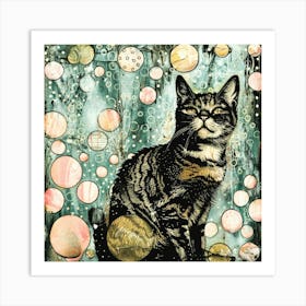 Cat Love - Bubbles Cat Art Print