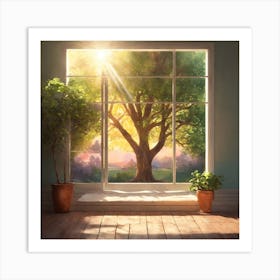 Tree In The Window Art Print