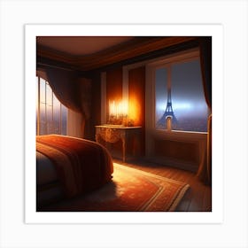 Paris Bedroom Art Print