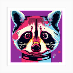 Popart Robot Raccoon Art Print