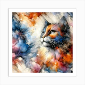 Feline Cat Creative Artwork Illustration 141 Art Print