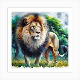 Lion Painting Art Print