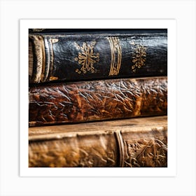 Old Books On A Wooden Table 3 Art Print