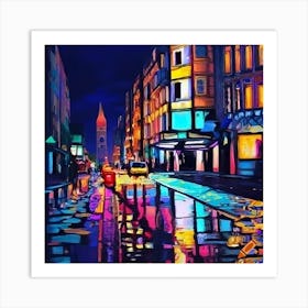 Night Scenes In The City Art Print