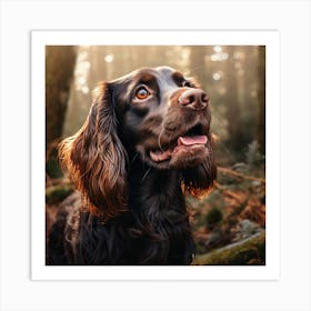 Dog In The Woods 1 Art Print