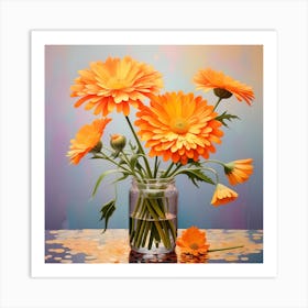 Calendula flowers Art Print