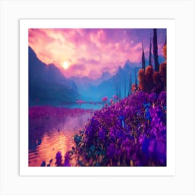 Violet Blue Crazy World Out (1) Art Print