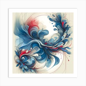 Butterfly Wall Art Blue Red Splash Paint Art Print