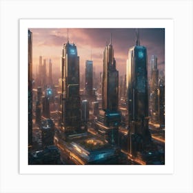 Futuristic Cityscape Art Print