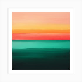 Abstract Sunset Painting Art Print