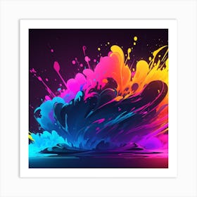 Colorful Splash Art Print