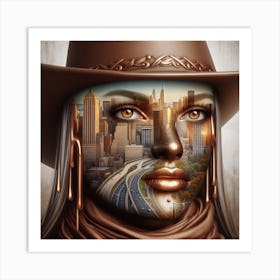 Cowgirl American spirit portrait Art Print