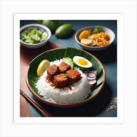 Savoring Tradition: A Plate of Nasi Lemak Art Print