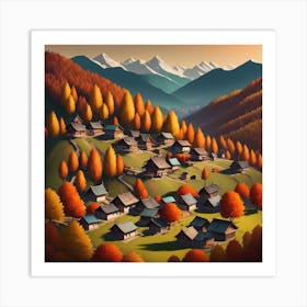 Autumn Village 8 Art Print