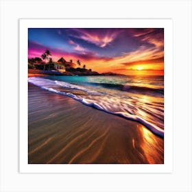 Sunset On The Beach 332 Art Print