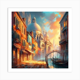 Venice Gondolas 1 Art Print