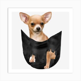 Cute Chihuahua In Your Pocket Christmas Art Print