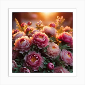 Pink Peonies 1 Art Print