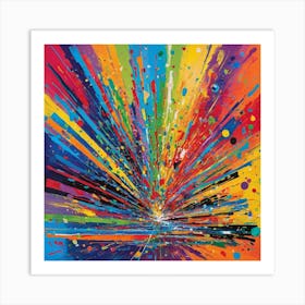 Abstract Rainbow Burst Art Print