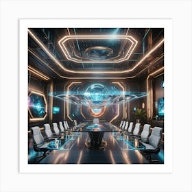 Futuristic Conference Room 6 Art Print