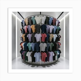 A rack of men's t-shirts 2 Art Print