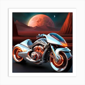 Motorcycle In Space Art Print