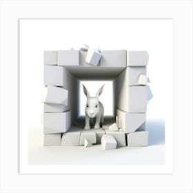 Rabbit In A Brick Wall Art Print