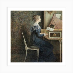 Lady At The Piano Art Print