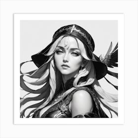 Black And White Portrait of Madonna Art Print