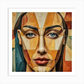 Geometric Face - Cubism Art Print