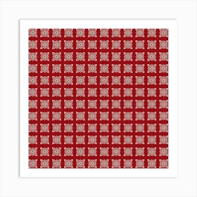 Snowflakes On A Red Background Art Print