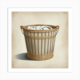 Basket Of Towels 1 Art Print