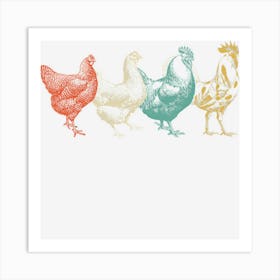 Chicken Retro Vintage Poultry Farmer Women Men Farm Lover Art Print